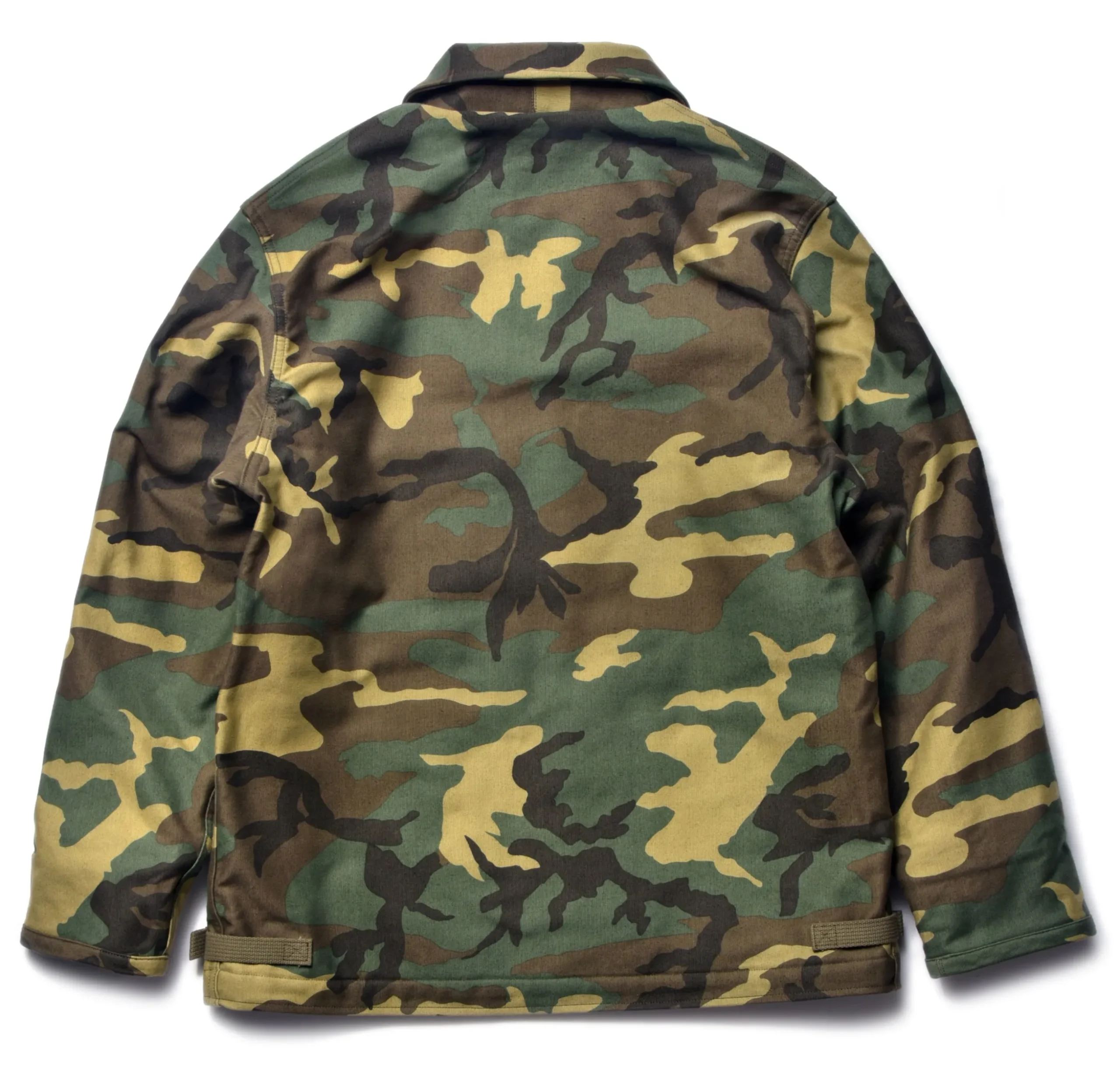 Military-The Real McCoy's A-2 Deck Jacket / Woodland Camouflage Green