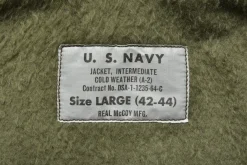 Military-The Real McCoy's A-2 Deck Jacket / Woodland Camouflage Green