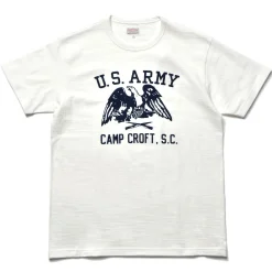 T-Shirts-The Real McCoy's American Athletic Tee / Camp Croft 011 Milk
