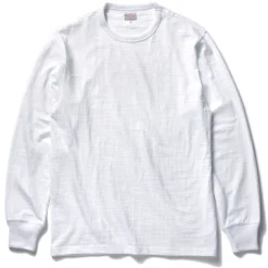 T-Shirts-Joe McCoy Athletic L/S T-Shirt/ Loopwheel 010 White