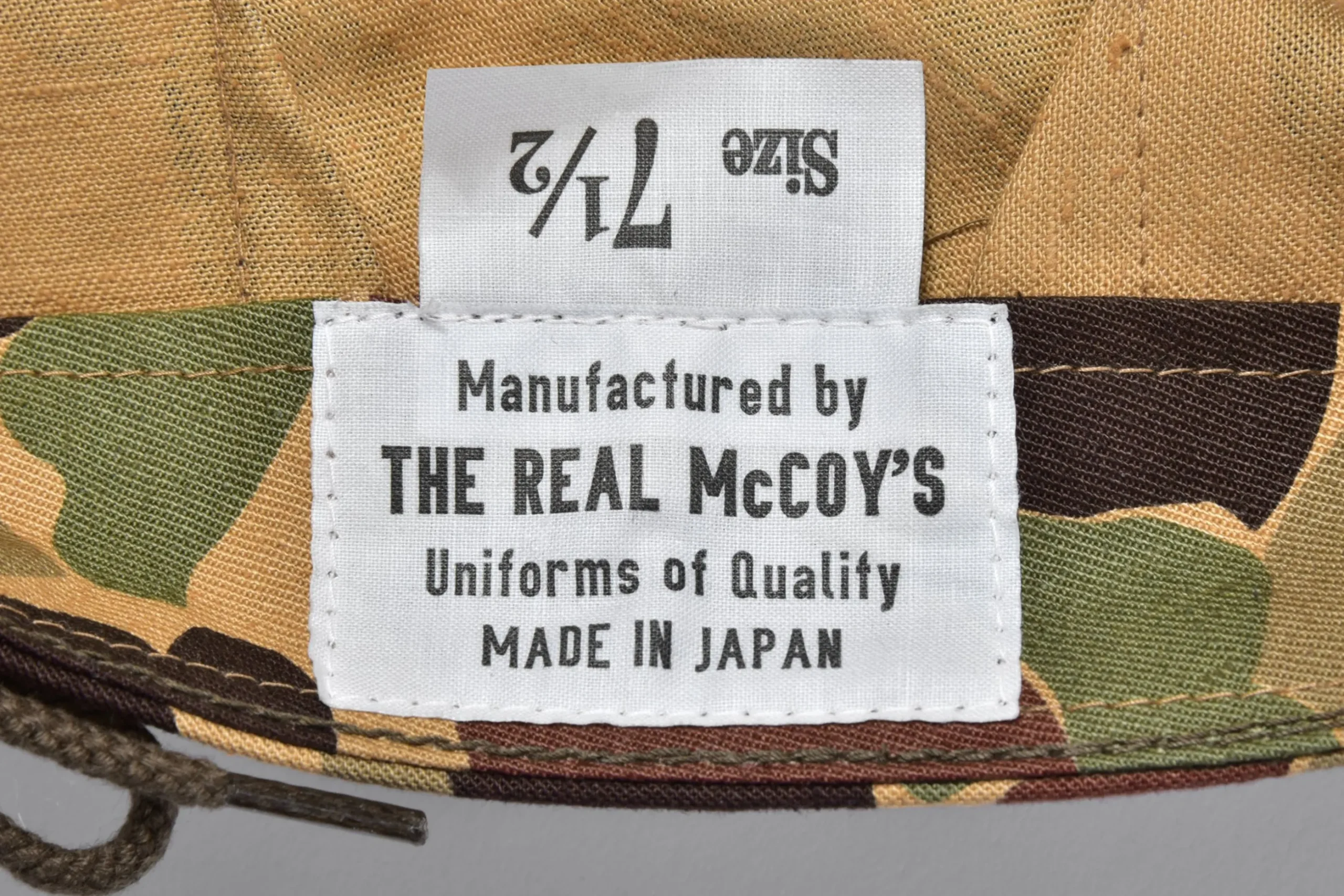 Hats-The Real McCoy's Beo Gam Camouflage Utility Cap Beige
