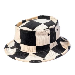 Hats-Buco Corduroy Bucket Hat White/Black