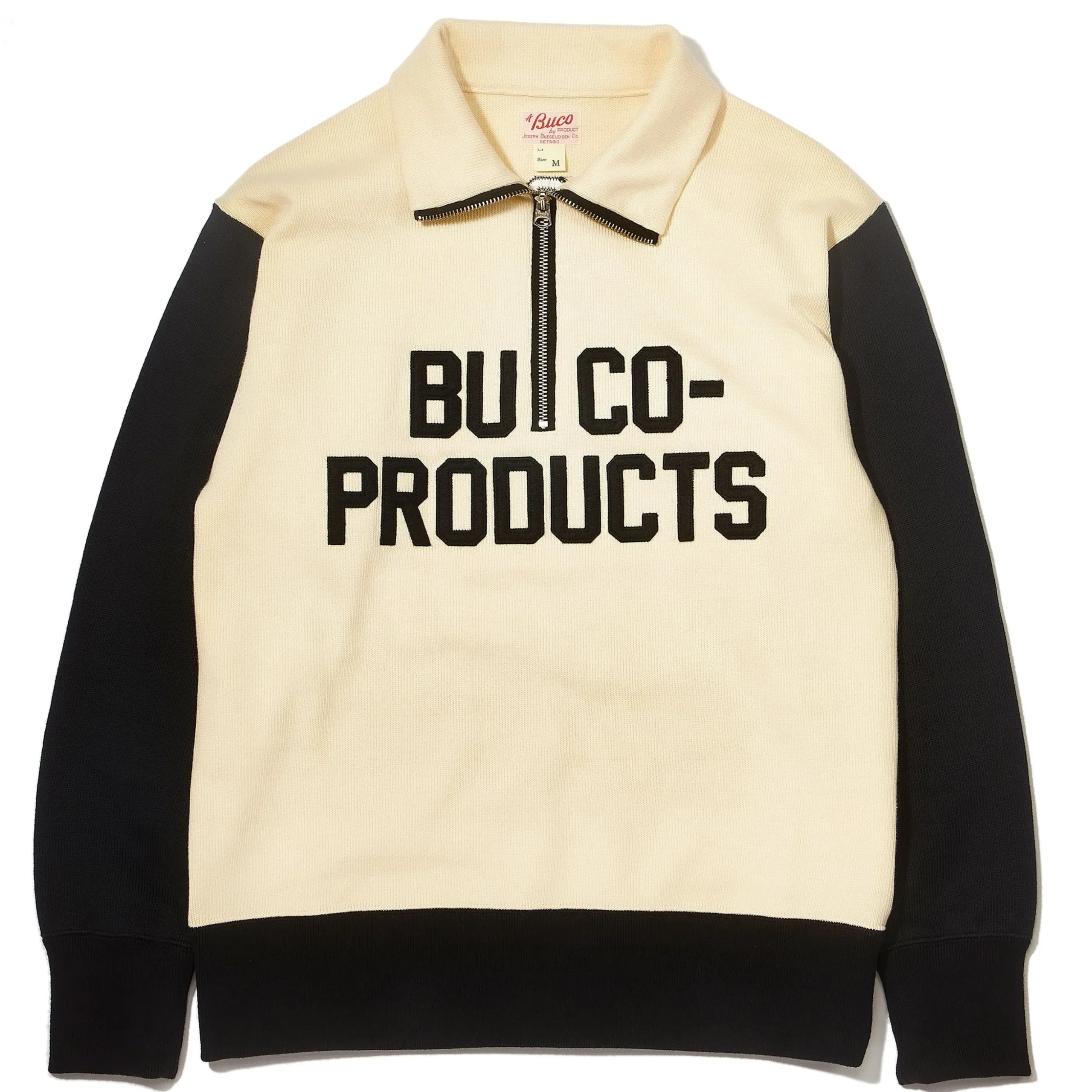 Sweatshirts-Buco Half-Zip Motorcycle Jersey / -Product White/Black