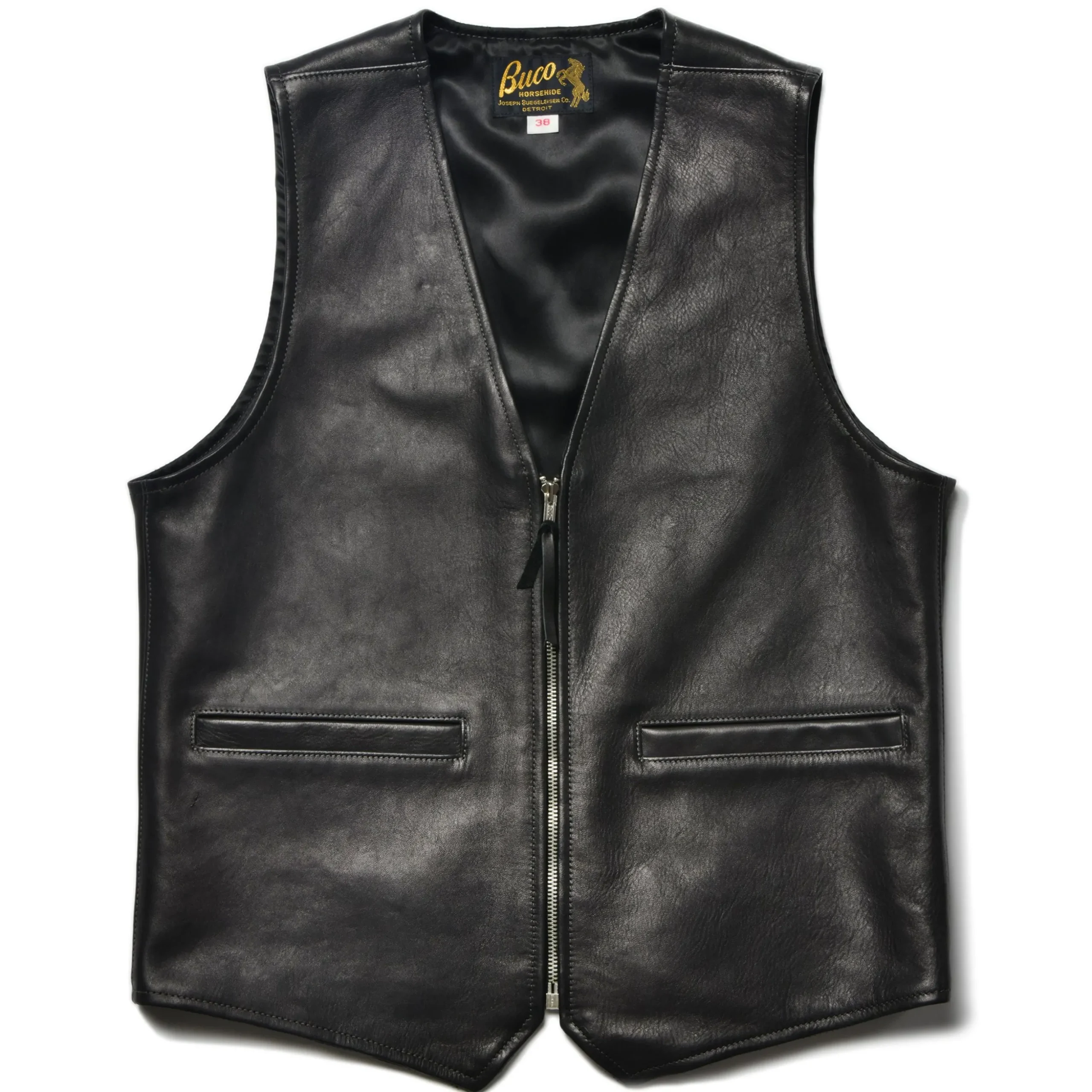 Leather-Buco Leather Vest 031 D. Black