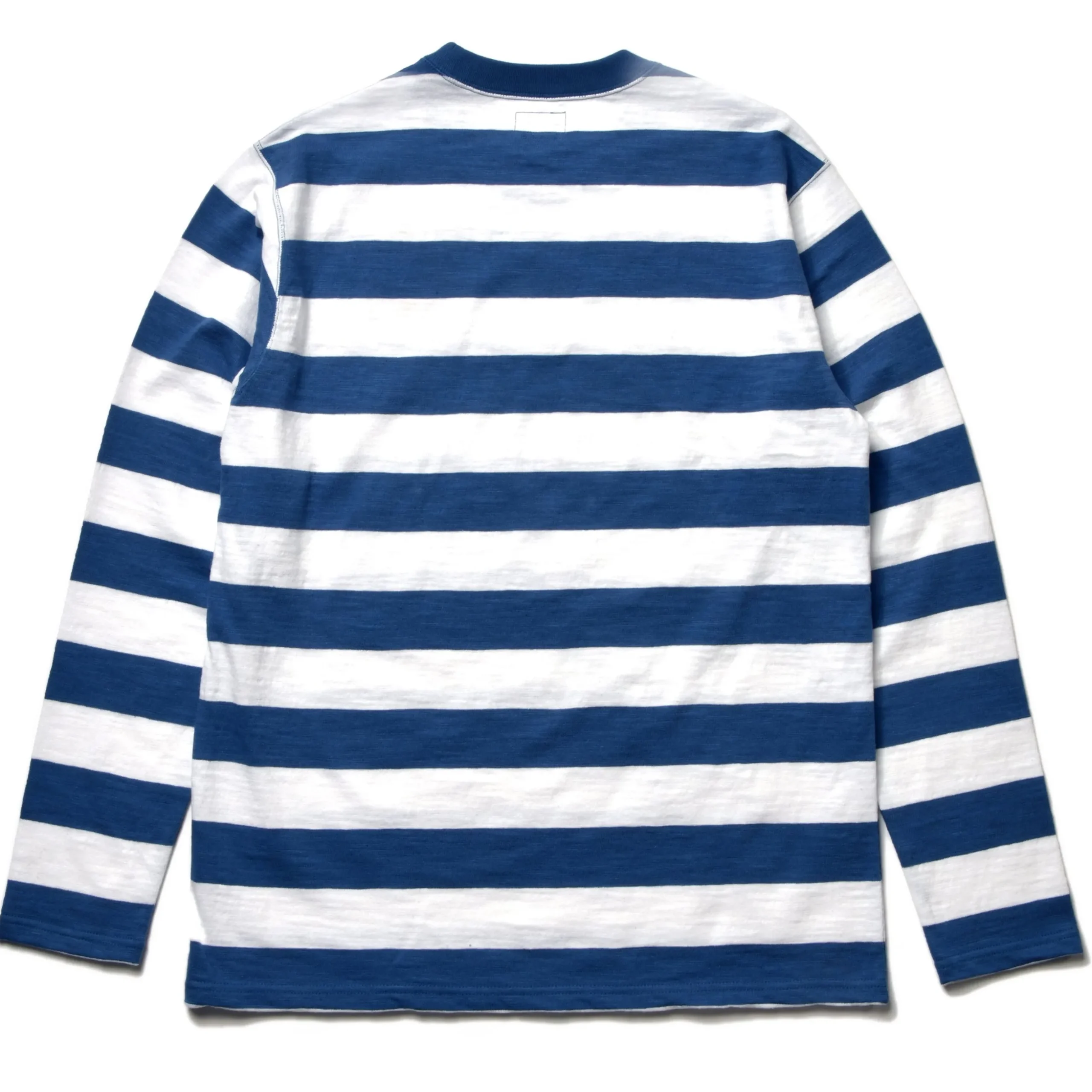 T-Shirts-Buco Stripe Tee L/S 312 White X Blue