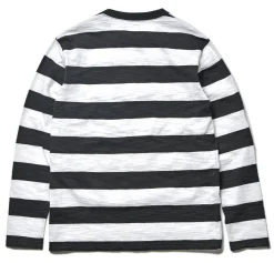T-Shirts-Buco Stripe Tee L/S 10 White