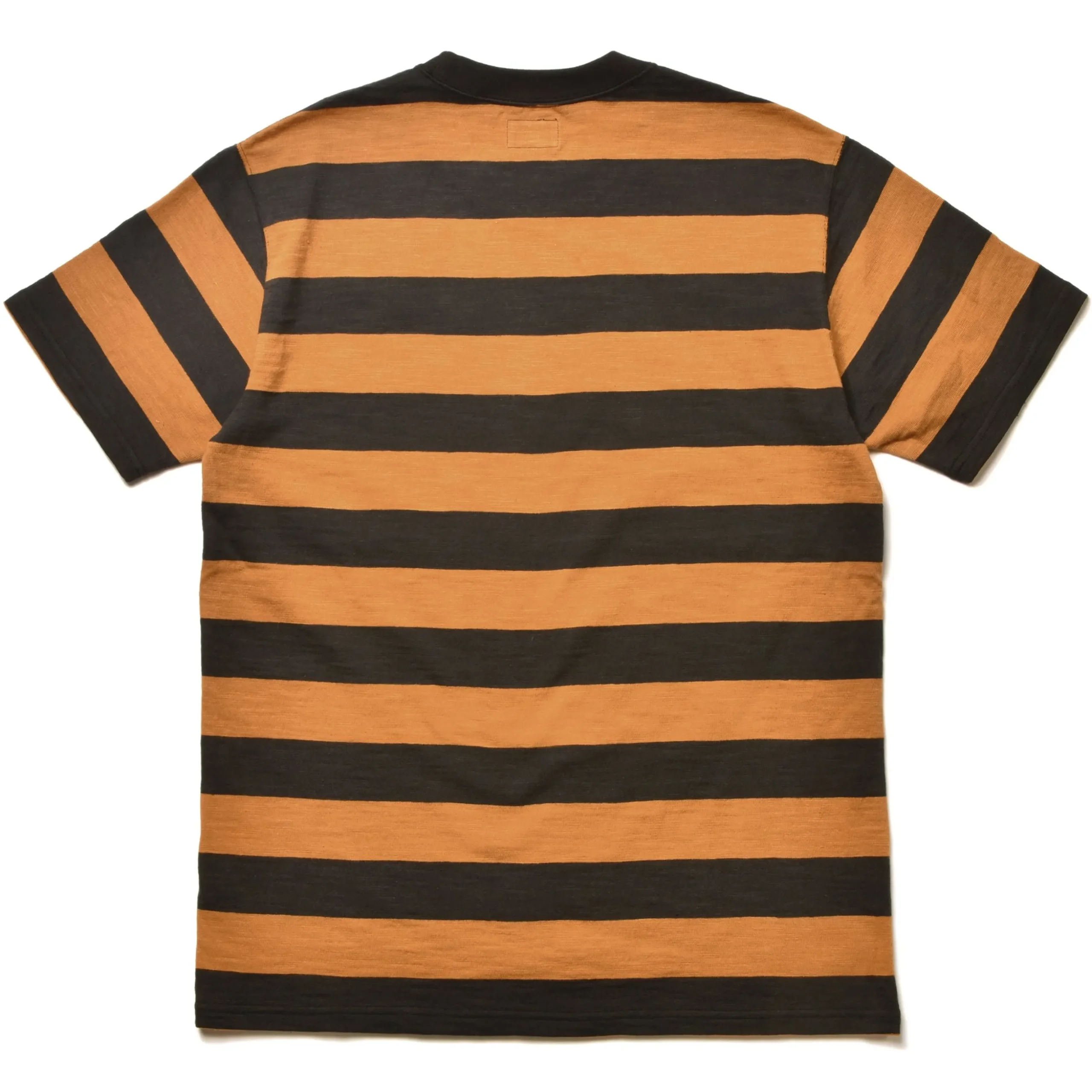 T-Shirts-Buco Stripe Tee S/S 306 Black X Mustard