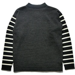 Knitwear-Buco Wool Knit Motorcycle Jersey Black