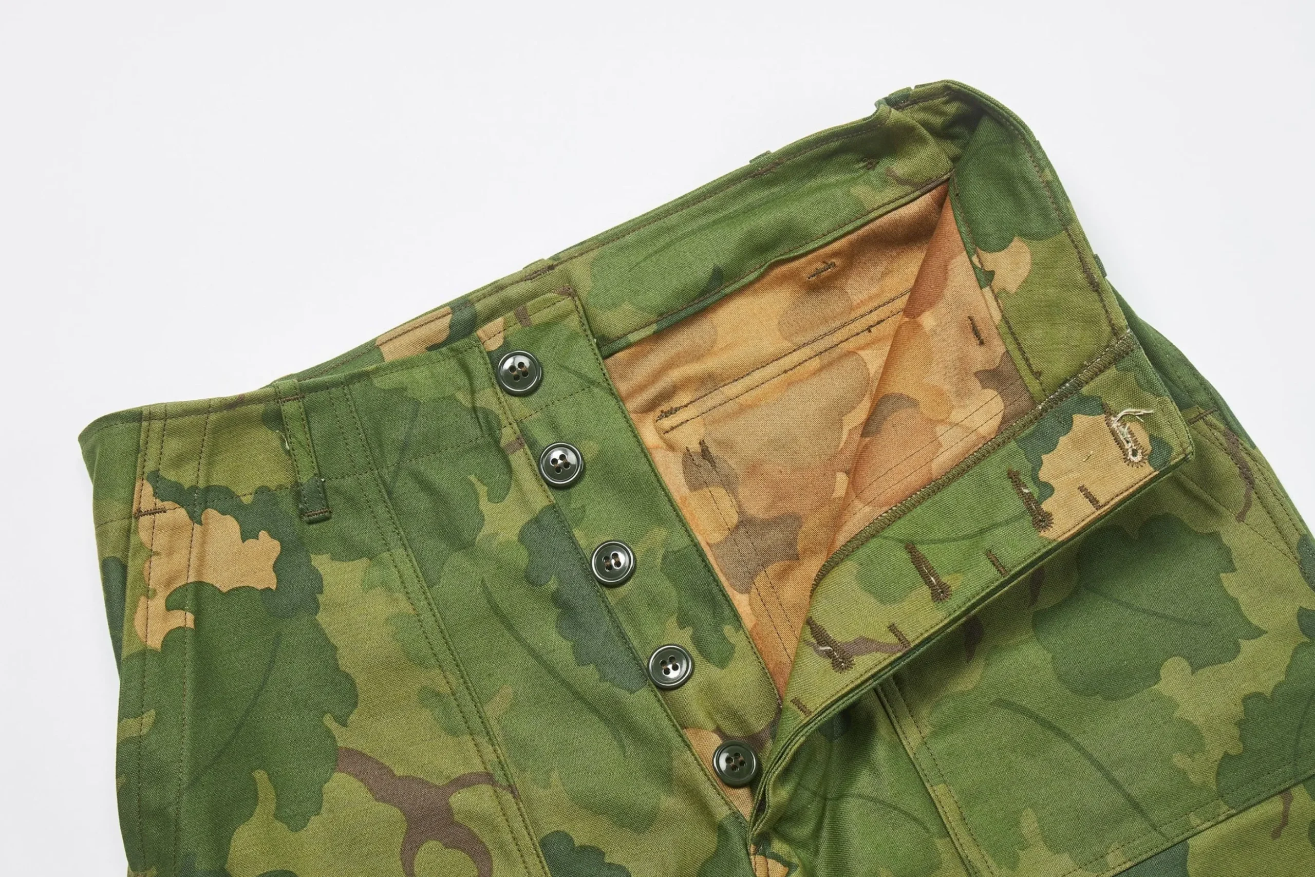 Pants-The Real McCoy's Camouflage Civilian Trousers / Mitchell Pattern 160 Green
