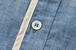 Shirts-Joe McCoy Chambray Pullover Stripe Summer Shirt 123 Light Blue