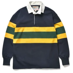 Shirts-Joe McCoy Climbers' Striped Rugby Shirt 143 D.Blue
