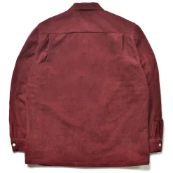Shirts-Joe McCoy Corduroy Open Collar Shirt 100 Burgundy