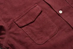 Shirts-Joe McCoy Corduroy Open Collar Shirt 100 Burgundy