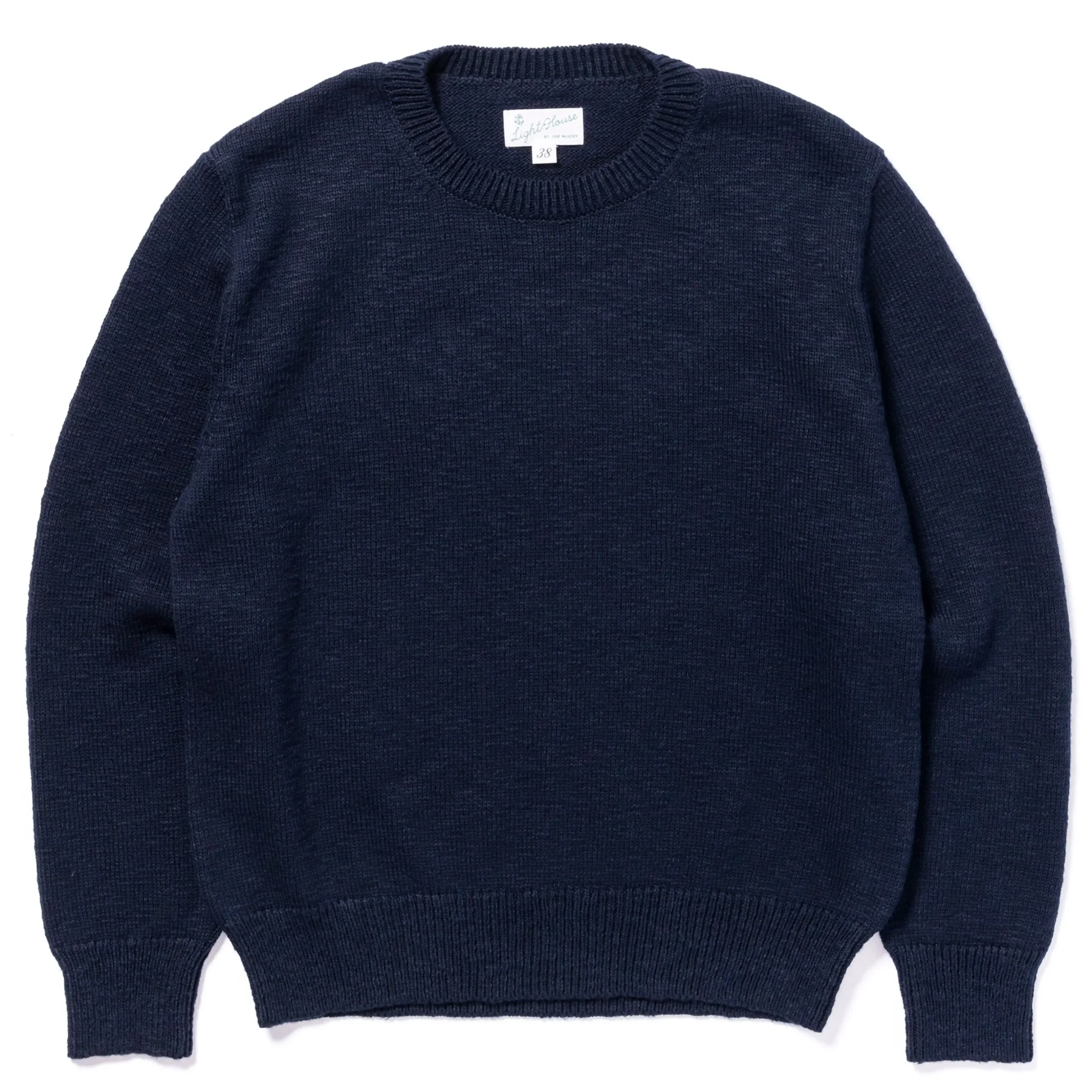 Knitwear-Joe McCoy Cotton Crewneck Sweater 122 Ink Blue