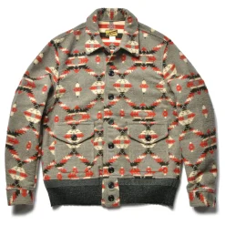 Recreation-Joe McCoy Cotton Jacquard Blanket Jacket 020 Gray