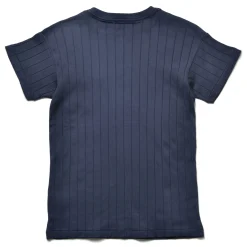 T-Shirts-Joe McCoy Cotton Ribbed Pocket Tee 140 Navy