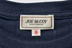 T-Shirts-Joe McCoy Cotton Ribbed Pocket Tee 140 Navy