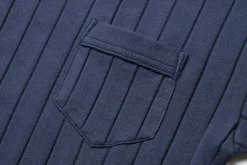 T-Shirts-Joe McCoy Cotton Ribbed Pocket Tee 140 Navy