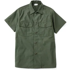 Shirts-The Real McCoy's Cotton Sateen Shirt S/S 153 Og107