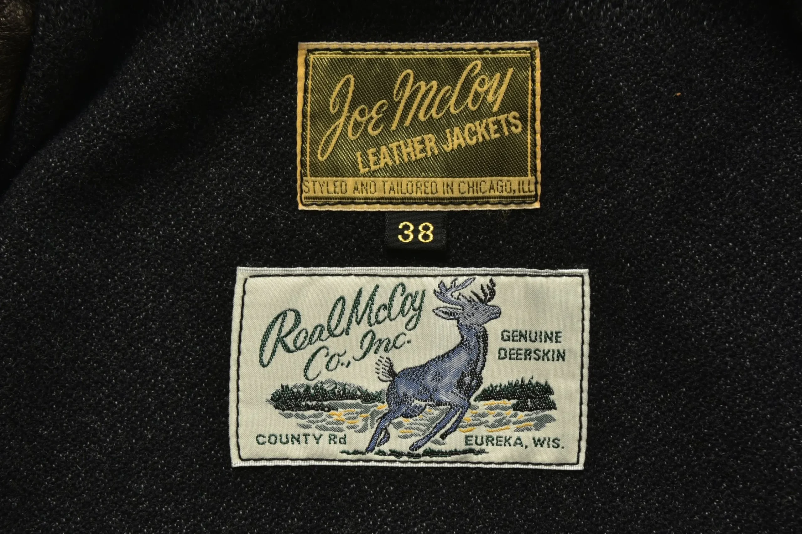 Leather-Joe McCoy Deerskin Car Coat 030 Black