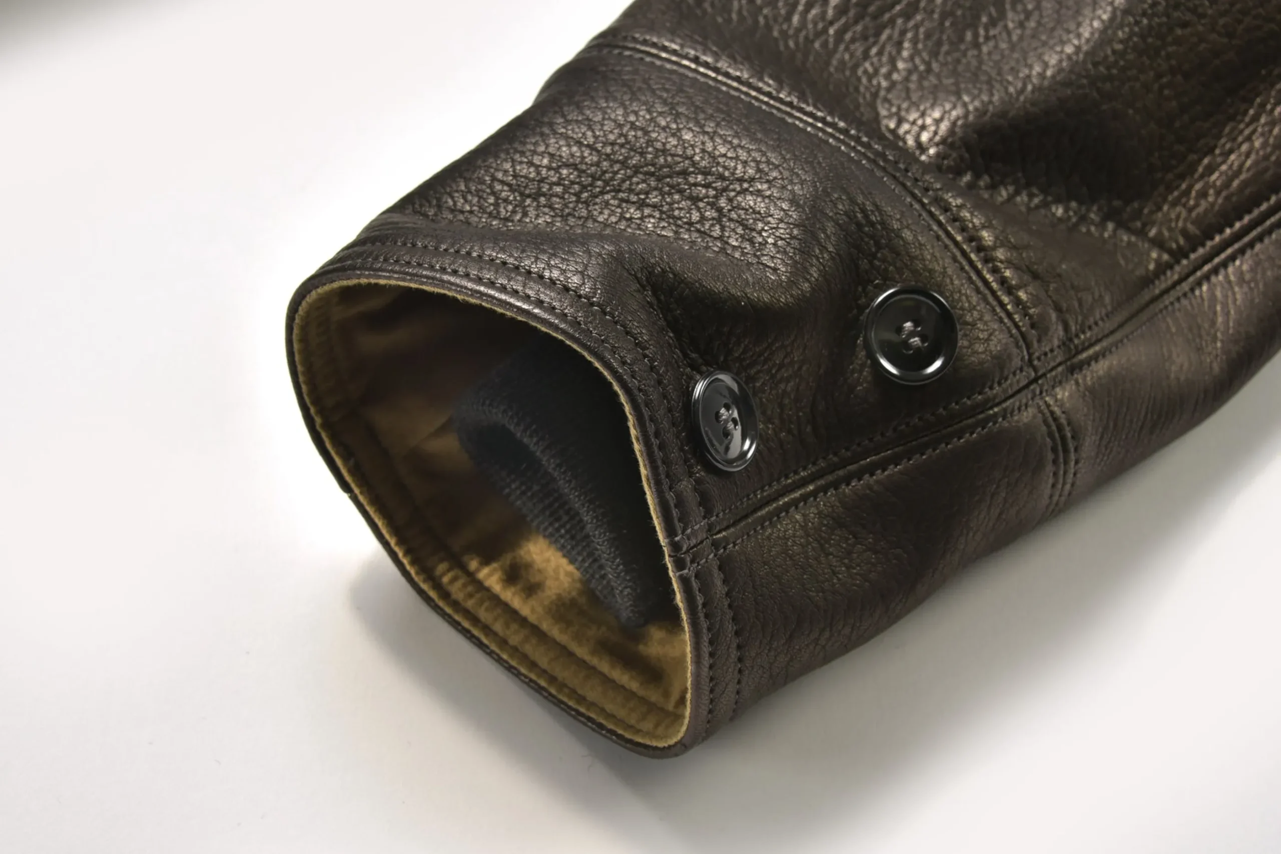Leather-Joe McCoy Deerskin Car Coat 030 Black