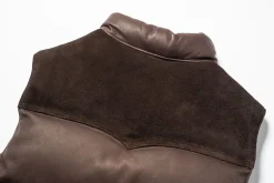 Vests-Joe McCoy Deerskin Down Vest Brown