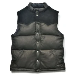 Vests-Joe McCoy Deerskin Down Vest 030 Black