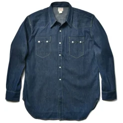 Shirts-Joe McCoy Denim Western Shirt / Sawtooth 141 Indigo