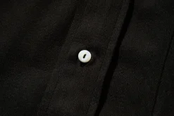 Shirts-Joe McCoy Double Diamond Band Collar Sateen Shirt Black