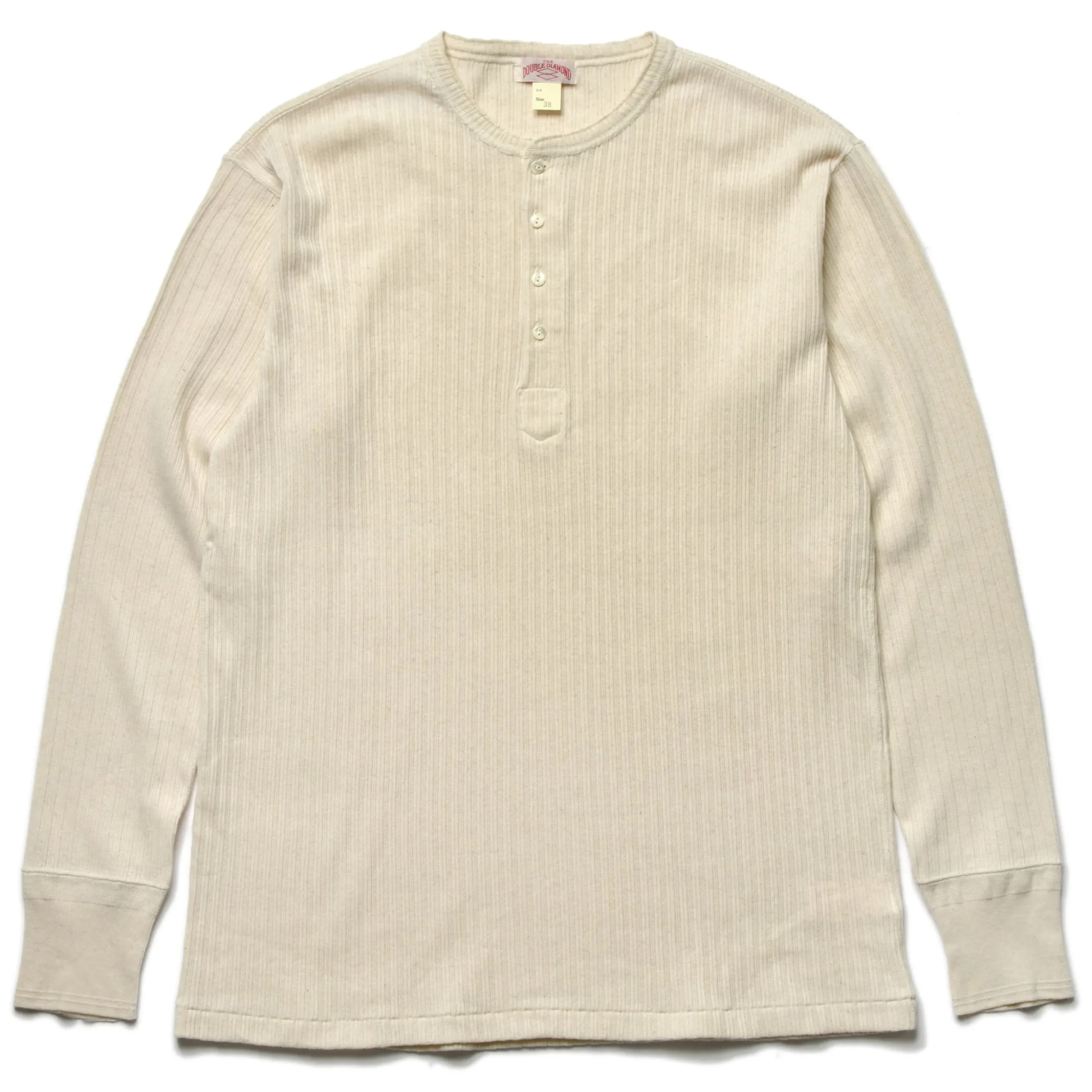 Thermal Shirts-Joe McCoy Double Diamond Eyelet Henley Undershirt 012 Ecru