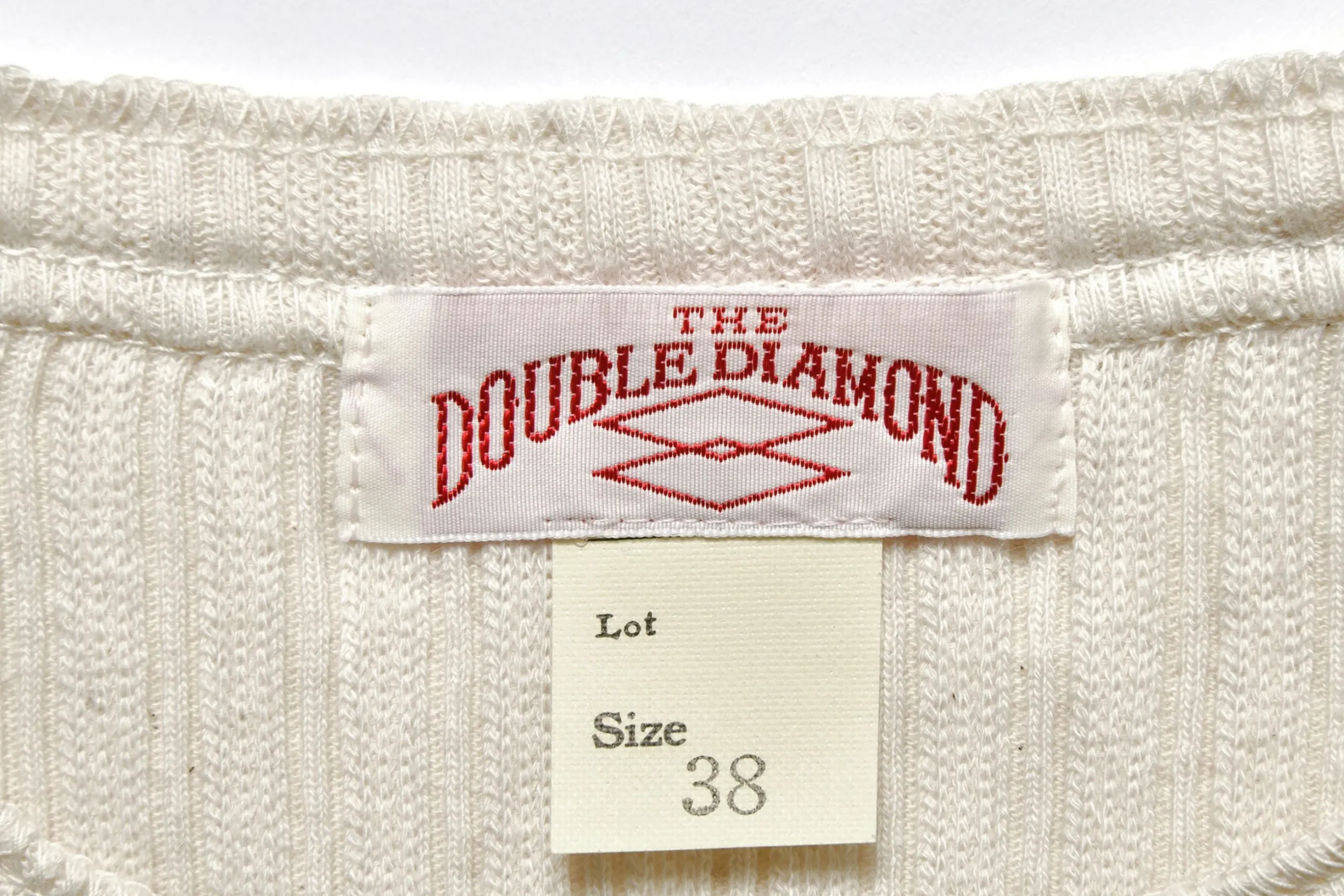 Thermal Shirts-Joe McCoy Double Diamond Eyelet Henley Undershirt 012 Ecru