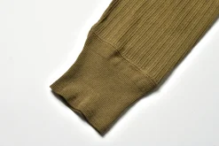 Thermal Shirts-Joe McCoy Double Diamond Eyelet Henley Undershirt 040 Khaki