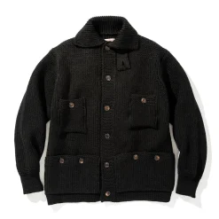 Knitwear-Joe McCoy Double Diamond Heavy Gauge Sweater Black