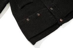 Knitwear-Joe McCoy Double Diamond Heavy Gauge Sweater Black