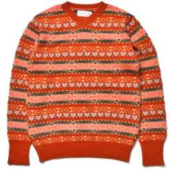 Knitwear-Joe McCoy Fair Isle Crew Neck Sweater 070 Orange