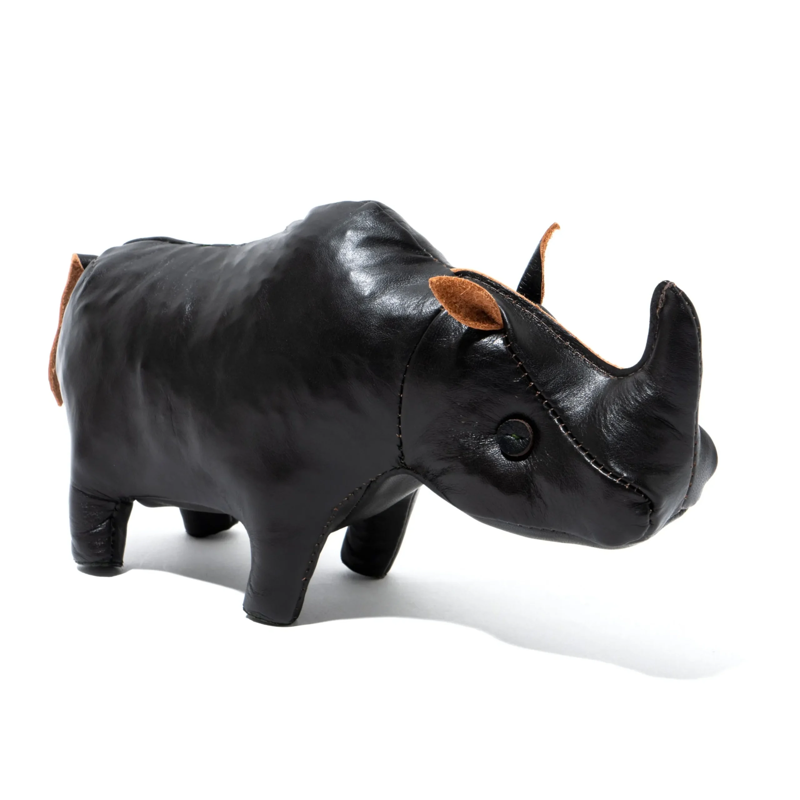 Leather Goods-The Real McCoy's Handcrafted Horsehide Animals - Rhino Brown