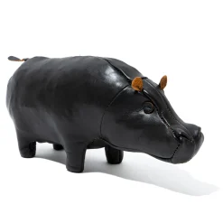 Leather Goods-The Real McCoy's Handcrafted Horsehide Animals - Hippo Brown