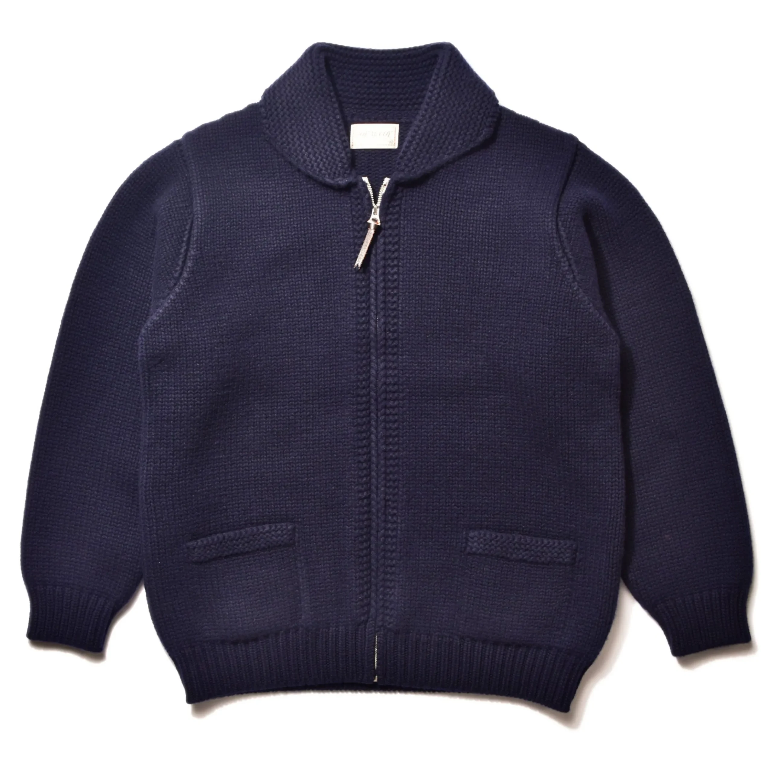 Knitwear-Joe McCoy Heavy Wool Cashmere Sweater Navy