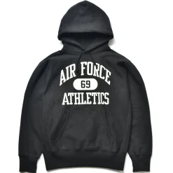 Sweatshirts-The Real McCoy's Heavyweight Hooded / Airforce 030 Black