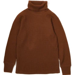 Thermal Shirts-Joe McCoy High Neck Thermal Shirt Brown