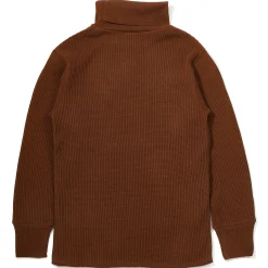 Thermal Shirts-Joe McCoy High Neck Thermal Shirt Brown