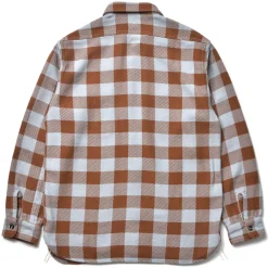 Shirts-Joe McCoy 8Hu Buffalo Check Flannel Shirt 311 Saxe Brown