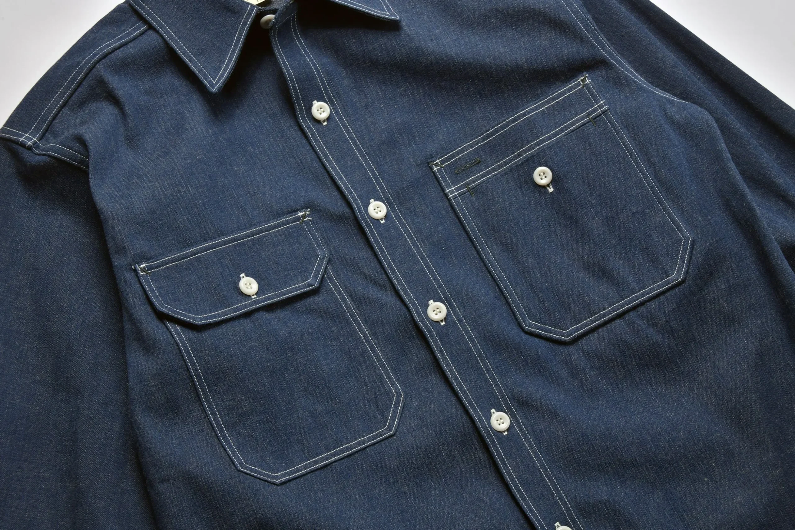 Shirts-Joe McCoy 8Hu Denim Serviceman Shirt 141 Indigo