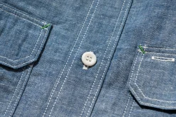 Shirts-Joe McCoy 8Hu Heavy Duty Chambray Work Shirt Light Blue