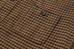 Shirts-Joe McCoy 8Hu Houndstooth Flannel Shirt Mustard