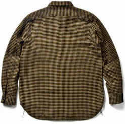 Shirts-Joe McCoy 8Hu Houndstooth Flannel Shirt Mustard
