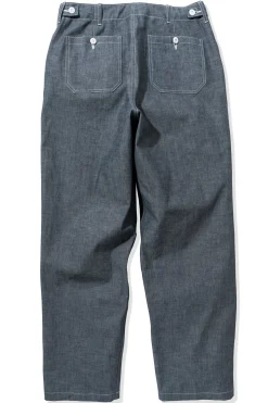 Pants-Joe McCoy 8Hu Light Chambray Utility Trousers Light Blue