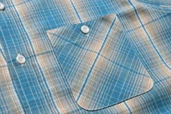 Shirts-Joe McCoy 8Hu Ombre Check Summer Flannel Shirt 112 Turquoise