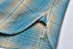 Shirts-Joe McCoy 8Hu Ombre Check Summer Flannel Shirt 112 Turquoise