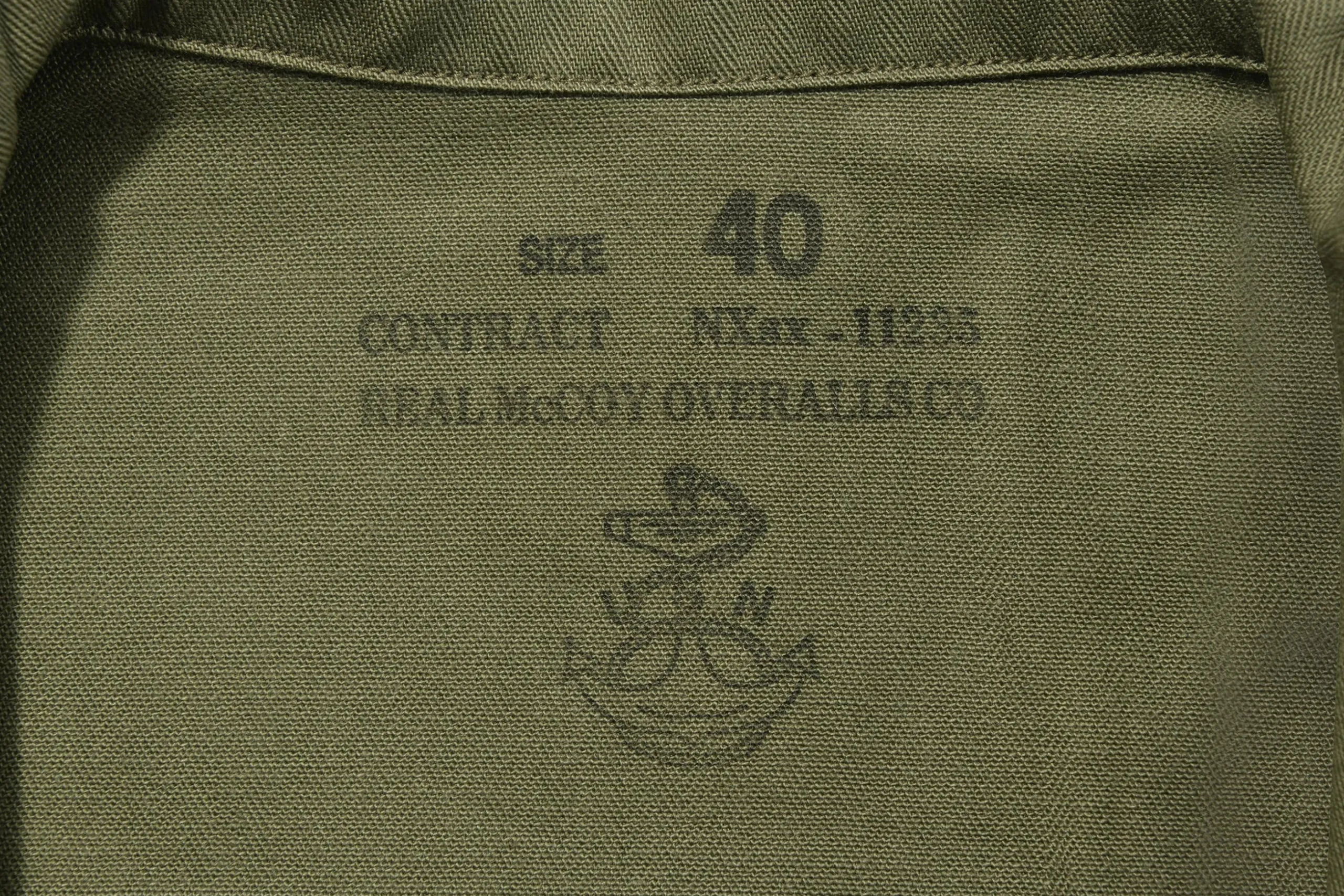 Military-The Real McCoy's Jacket, Utility N-3 / Stencil 150 Olive